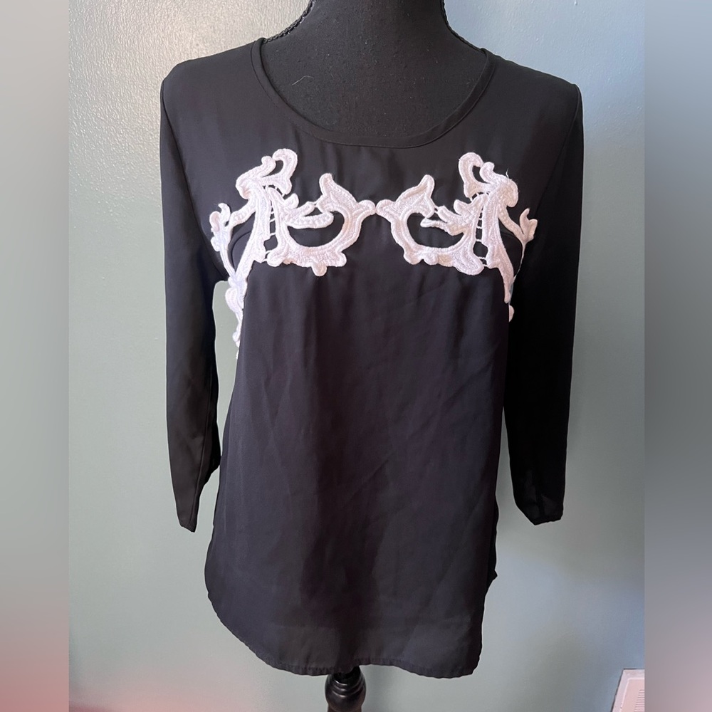 Black and White Women's Top